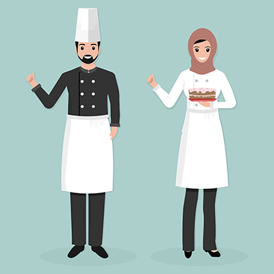 وکتور کاراکتر حجاب سرآشپز