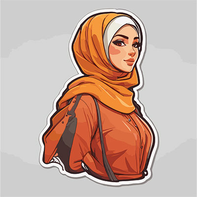 وکتور بانوی با حجاب