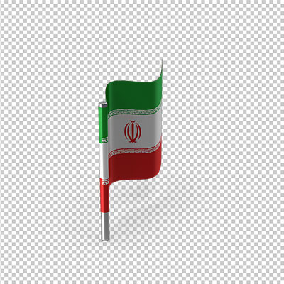 عکس برش خورده سه بعدی پرچم ملی ایران