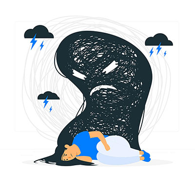 وکتور دختر افسرده