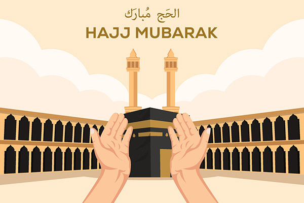 وکتور دعا کردن و کعبه