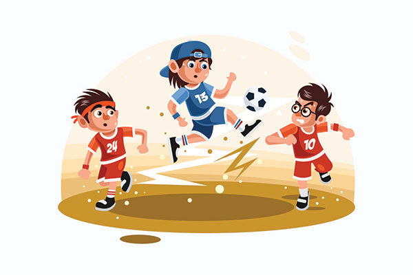 وکتور کارتونی فوتبال نوجوانان