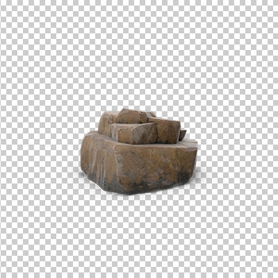 عکس برش خورده سه بعدی صخره قهوه ای