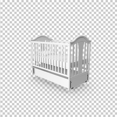 عکس برش خورده سه بعدی گهواره و تخت خواب نوزاد