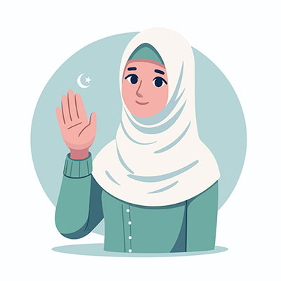 وکتور سلام کردن خانم با حجاب