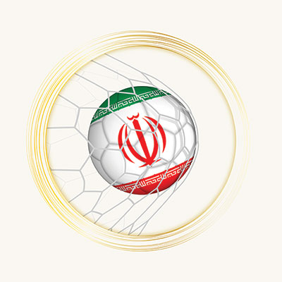 وکتور پرچم ایران به صورت توپ فوتبال