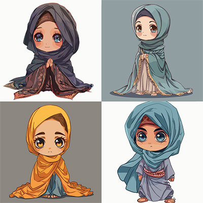وکتور بانوی با حجاب
