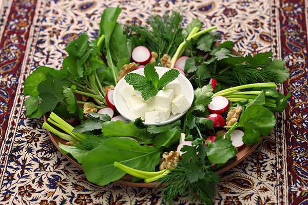 عکس پنیر و سبزی