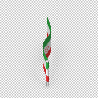 عکس برش خورده سه بعدی پرچم کشور ایران
