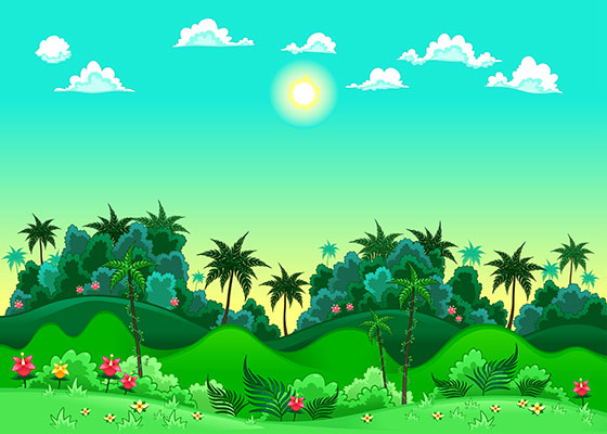 وکتور کاراکتر طبیعت جنگل