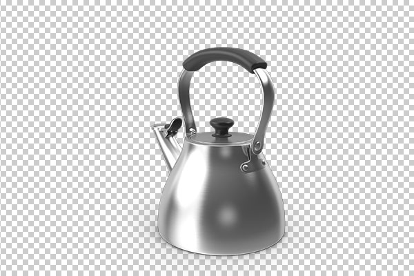 عکس برش خورده سه بعدی کتری استیل