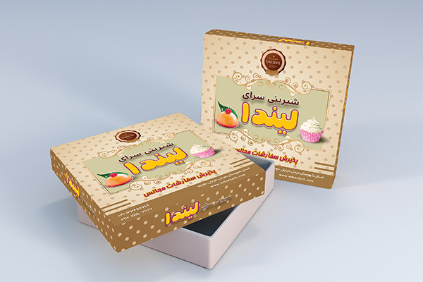 طرح لایه باز جعبه شیرینی و قنادی