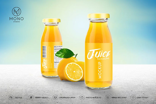 موکاپ نوشیدنی آب پرتقال