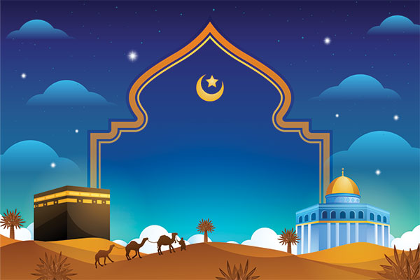 وکتور مسجد الاقصی و کعبه