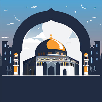 وکتور مسجد الاقصی و قبه الصخره