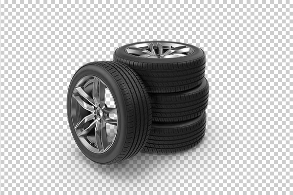 عکس برش خورده سه بعدی رینگ و لاستیک