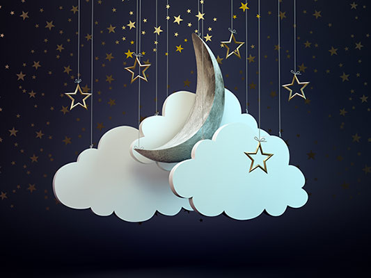 عکس دکور ابر و ماه اتاق کودک
