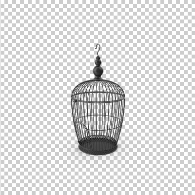 عکس برش خورده سه بعدی قفس آویز پرنده