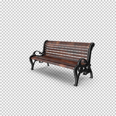عکس برش خورده سه بعدی نیمکت