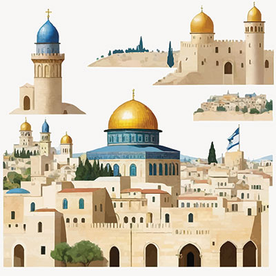 وکتور مسجد الاقصی و قبه الصخره