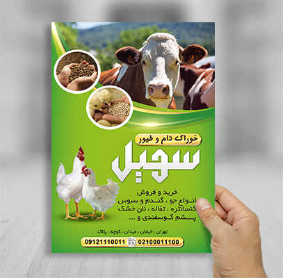 طرح لایه باز تراکت خوراک دام