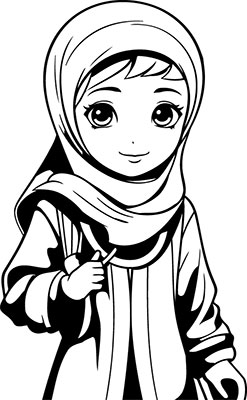 وکتور دانش آموز با حجاب