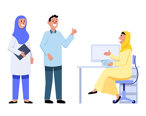 وکتور کاراکتر حجاب کارمند اداری