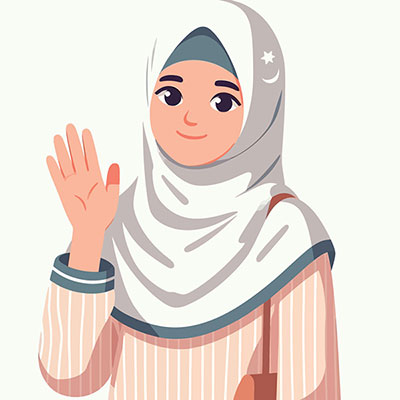 وکتور بانوی با حجاب در حال سلام کردن