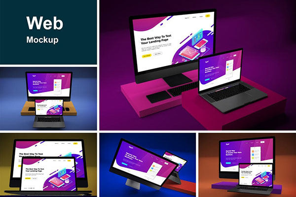 موکاپ لپ تاپ و دسکتاپ