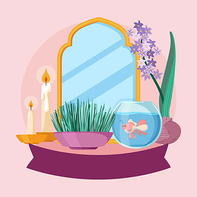 وکتور ماهی و سبزه عید