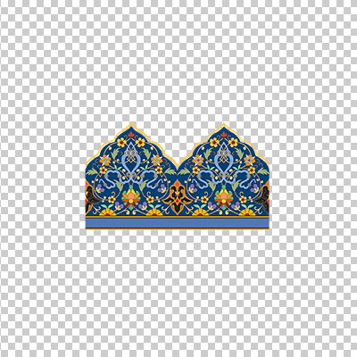 عکس برش خورده اسلیمی و تذهیب حاشیه دور طرح آبی رنگ