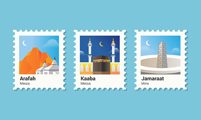 وکتور کعبه، جمارات و عرفه