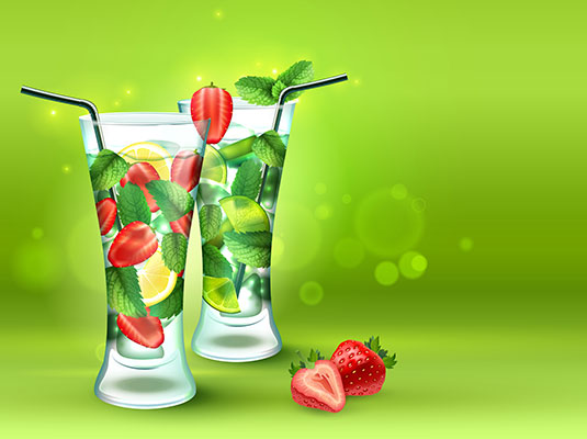 وکتور کاراکتر غذا آبمیوه موهیتو