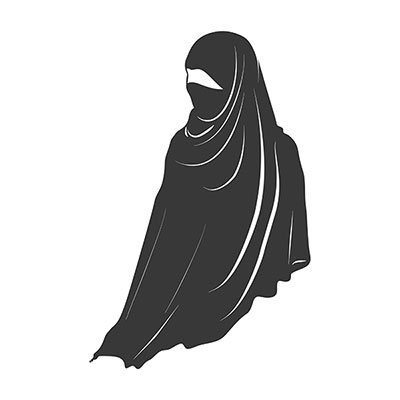 وکتور بانوی با حجاب با زمینه مشکی