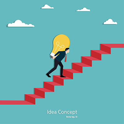 وکتور کاراکتر کارآفرینی و حرکت صحیح