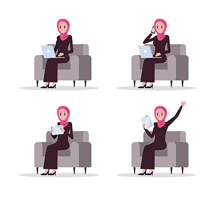 وکتور بانوی با حجاب