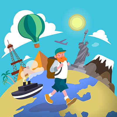 وکتور گردش دور دنیا