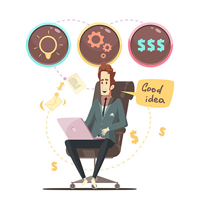 وکتور کاراکتر کارآفرینی و ایده خوب