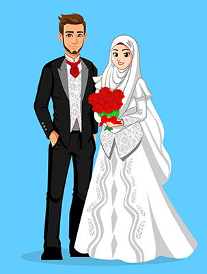 وکتور کاراکتر حجاب عروس خندان