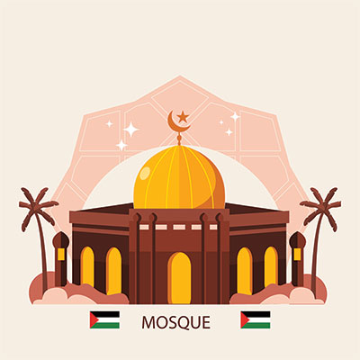 وکتور مسجد الاقصی و قبه الصخره
