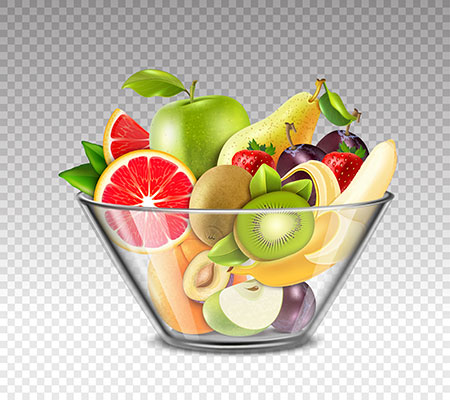 وکتور کاراکتر غذا ظرف میوه