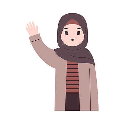 وکتور خانم در حال سلام کردن