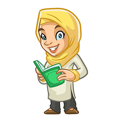 وکتور کاراکتر حجاب و کتاب خوانی
