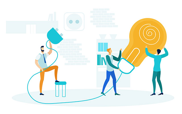 وکتور کاراکتر کارآفرینی و ساخت خلاقیت