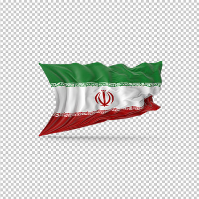 عکس برش خورده سه بعدی پرچم کشور ایران اسلامی