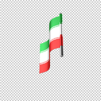 عکس برش خورده سه بعدی پرچم سه رنگ ایران