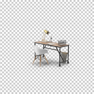 عکس برش خورده سه بعدی میز کار