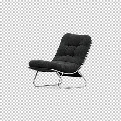 عکس برش خورده سه بعدی صندلی راحتی روکش چرم