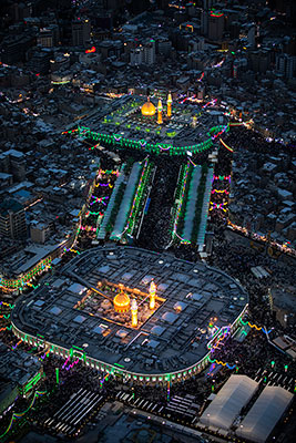 عکس هوایی کربلا بین الحرمین