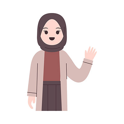 وکتور زن در حال سلام کردن